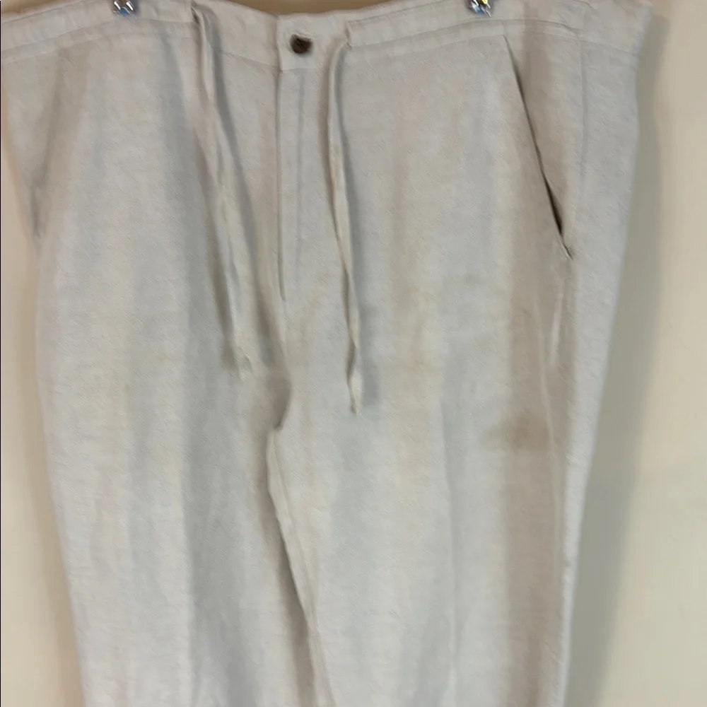 Cubavera Light Tan Linen Blend Pants Size Large (36-38)